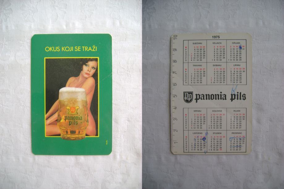 Džepni kalendar Panonia Pils; Okus koji se traži - 1975. - kalendarić