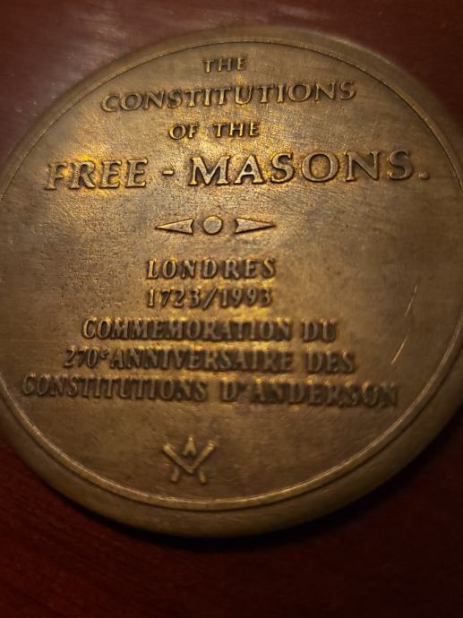 FREE-MASONS•MASONSKI MEDALJON•ORIGINAL•