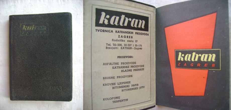 Katran Zagreb - Kalendar sa rasporedom rada po satima i danima - 1953.