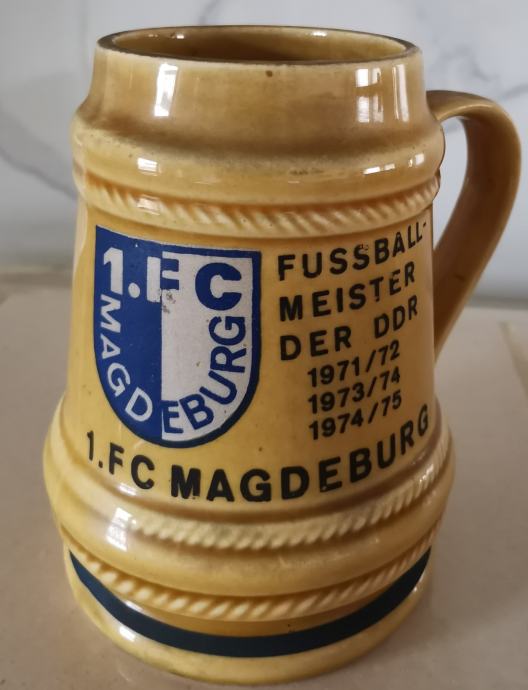 VINTAGE KERAMIČKI VRČ ZA PIVO NOGOMETNI KLUB "MAGDEBURG"-GERMANY