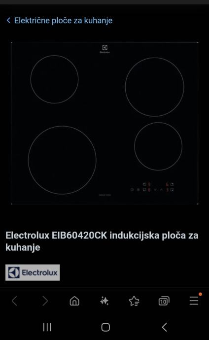 Indukcijska ploča elektrolux