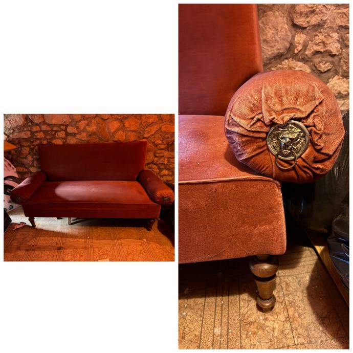 Stilska sofa - kauč - dvosjed - alt deutsch - vintage s lavljom glavom