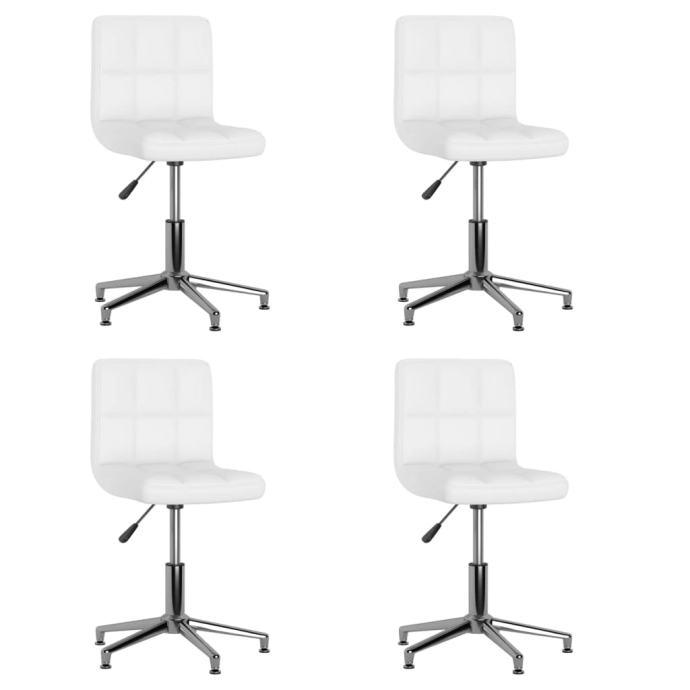 3087634 Swivel Dining Chairs 4 pcs White Faux Leather (334405×2) - NOV