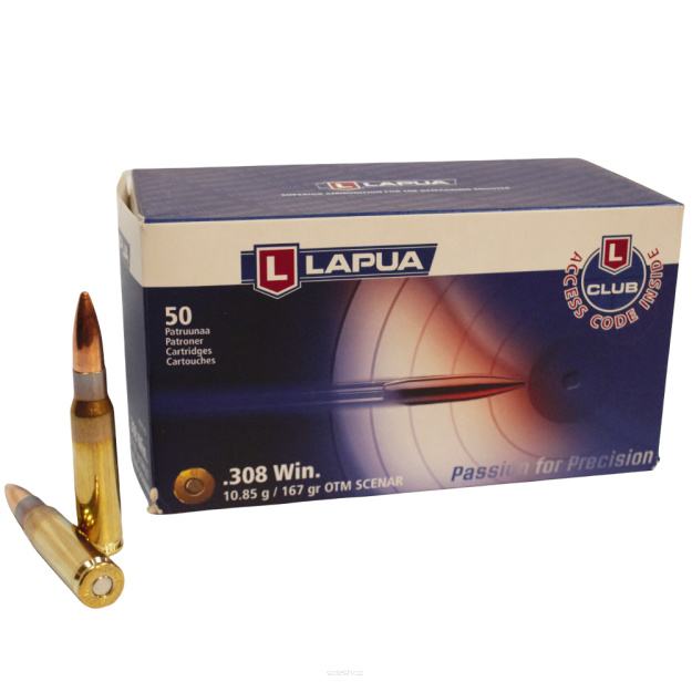 LAPUA .308 WINCHESTER 167GRS OTM SCENAR