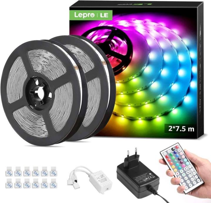 15m Set LED trak RGB IP20 -2x7,5m 5050SMD