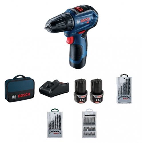 Bosch Aku Bušilica - Odvijač GSR 12V-30 Li-ion 2x12V 2,0Ah 30Nm + Pri