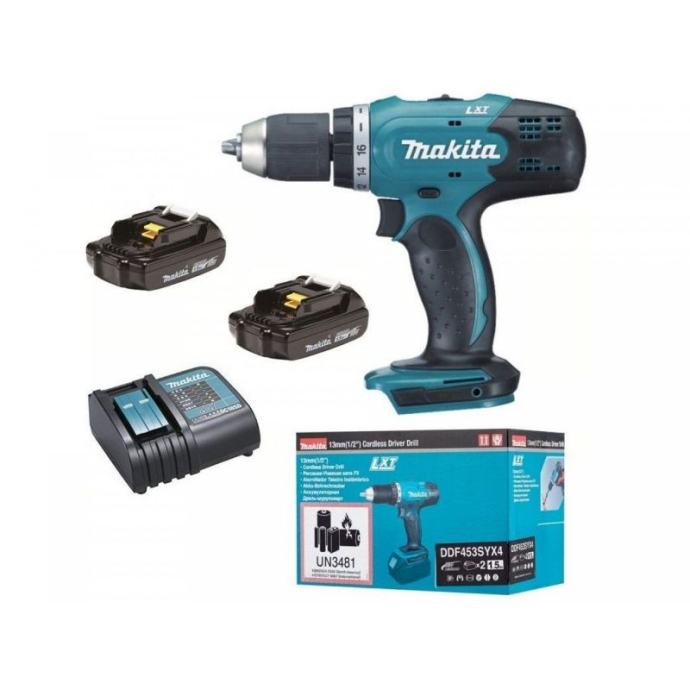 Makita DDF453SYX4 Bušilica/odvijač 18V, 1.5Ah Li-ion u kutiji