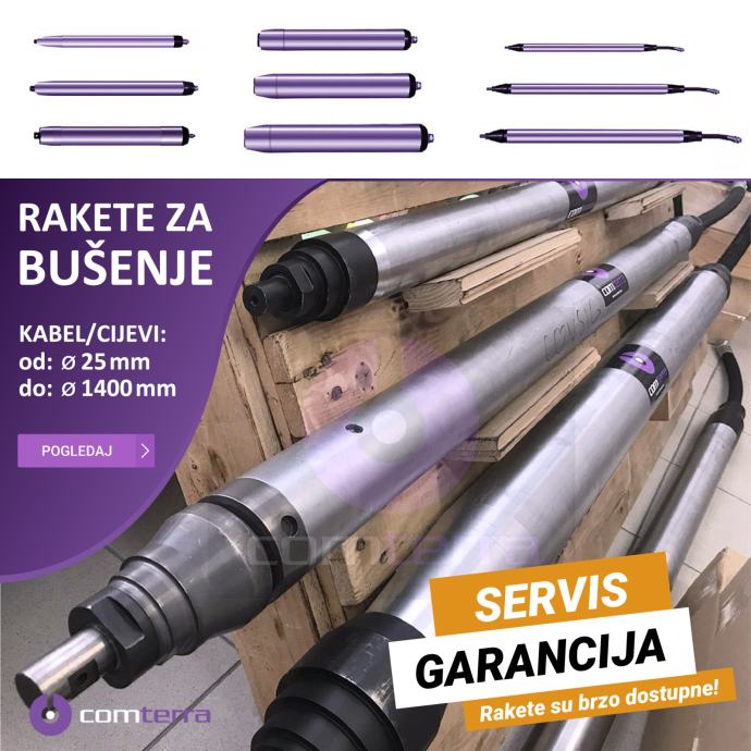 RAKETE/IGLE ZA BUŠENJE KROZ ZEMLJU - GARANCIJA/SERVIS ZAGREB