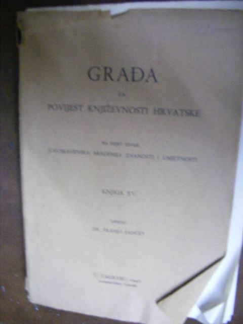 Građa, za povijest književnosti Hrvatske, Fancev, Nadbiskupska tiskara