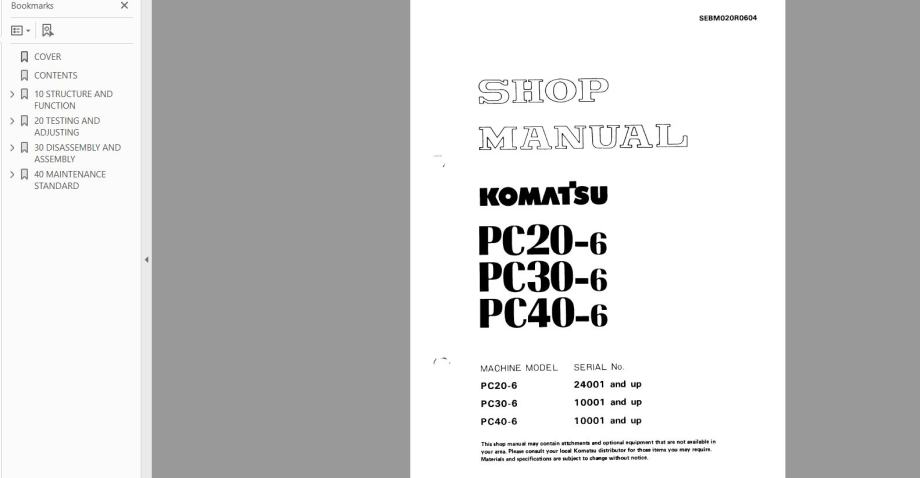 Komatsu strojevi - Radionički priručnici