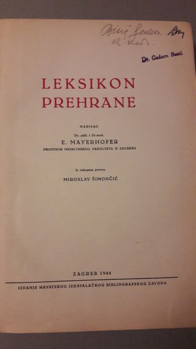 LEKSIKON PREHRANE - E. MAYERHOFER