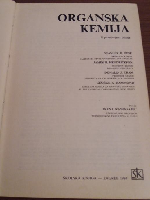 Pine,Hendrickson,Cram,Hammond-Organska Kemija