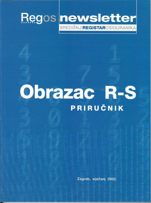 Priručnik Obrazac R-S, Regos