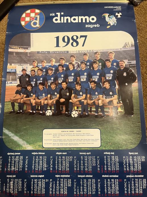 NK DINAMO-kalendar 1987 godina(UNIVERZIJADA)