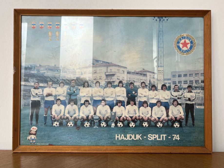 NK HAJDUK SPLIT, PRVAK 1974. - VELIKA URAMLJENA SLIKA.