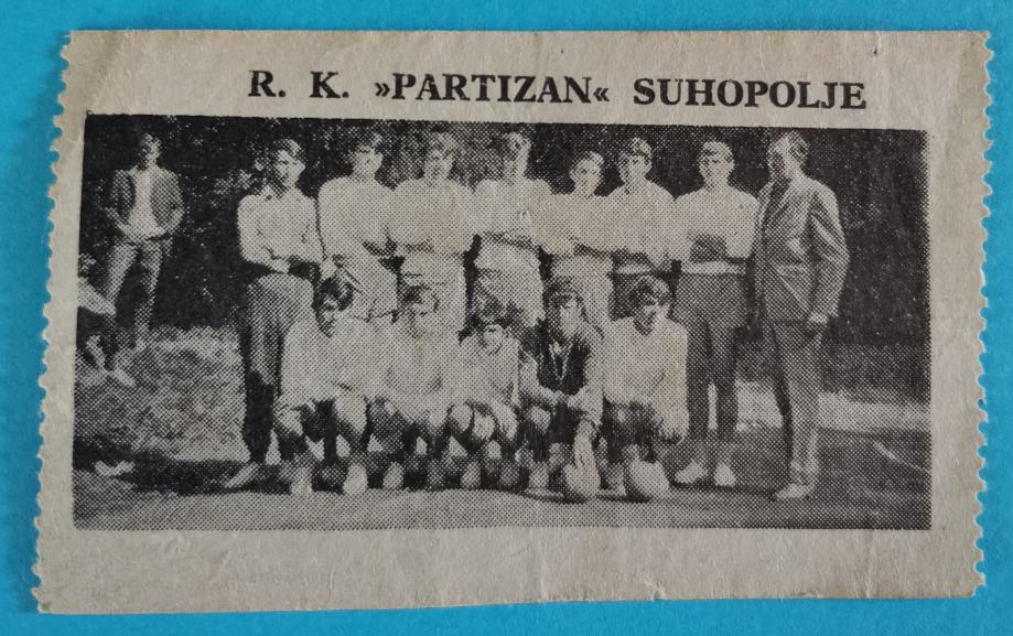 SUVENIR-R.K. "PARTIZAN" SUHOPOLJE-1977. GODINA