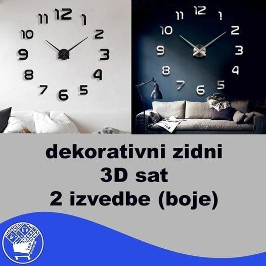 Dekorativni zidni 3D sat