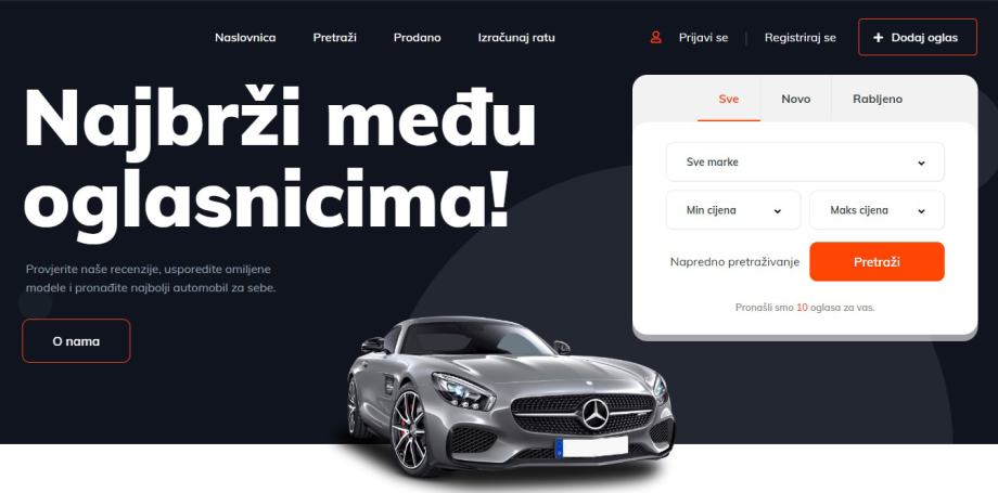 Web platforma za prodaju vozila