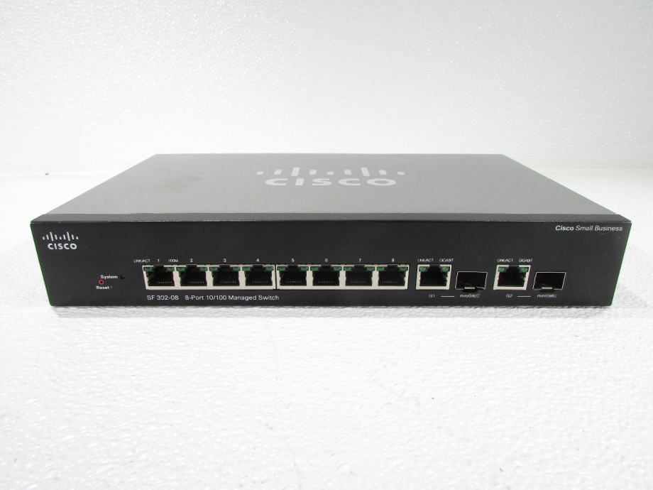 Cisco SF302-08P 8-Port 10/100 PoE Managed Switch with Gigabit Uplinks