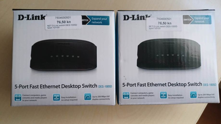 Desktop Switch D-Link DES-1005D (1 komad)