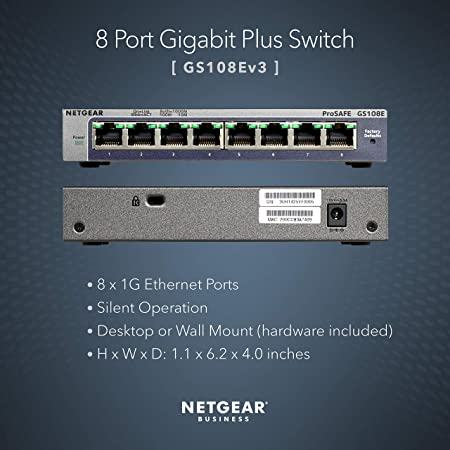 Netgear Prosafe Gs Ev Port Gigabit Ethernet Plus Switch