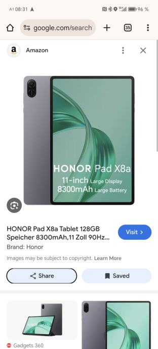 Honor pad 8xa tablet