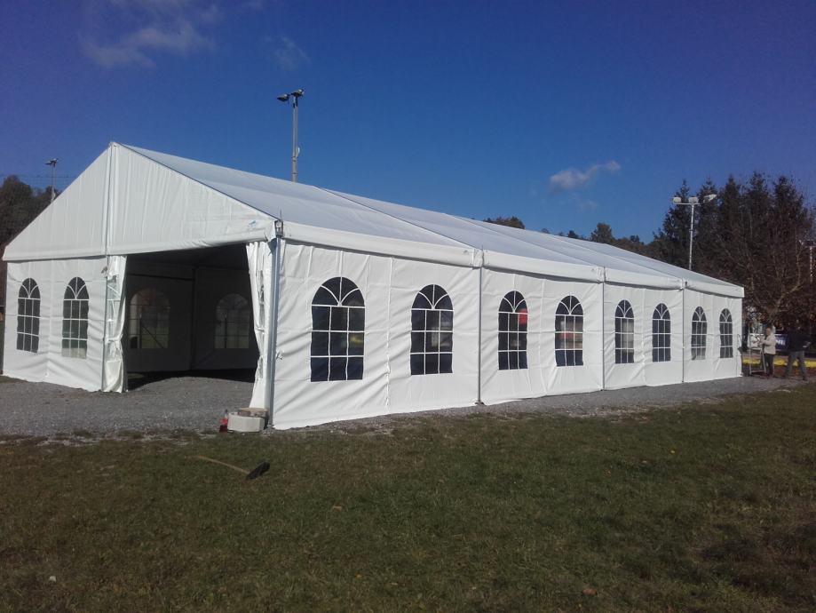 ŠATOR  ALUMINIJSKI  10x20 M  bočna visina 3 m cerada 850g/m2