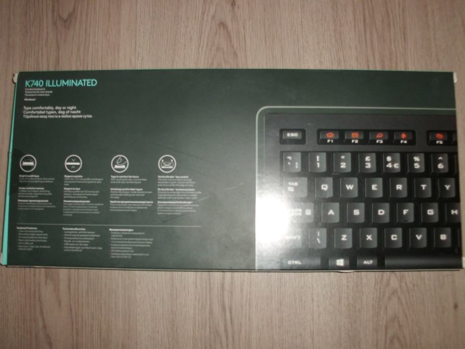 Logitech Illuminated K740 Wired Keyboard Black 