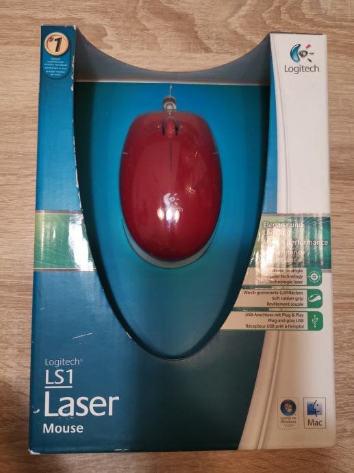 Logitech LS1 USB Laserski žičani miš bordo | Novo | Orig. | Račun R1