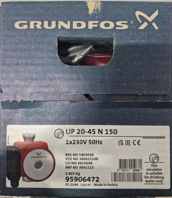 Grundfos pumpa 20-45 N150