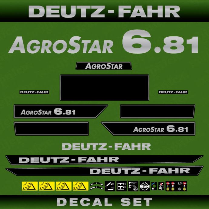 Zamjenske naljepnice za traktor Deutz-Fahr AgroStar 6.81