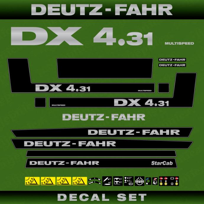 Zamjenske naljepnice za traktor Deutz-Fahr DX 4.31 Multispeed StarCab