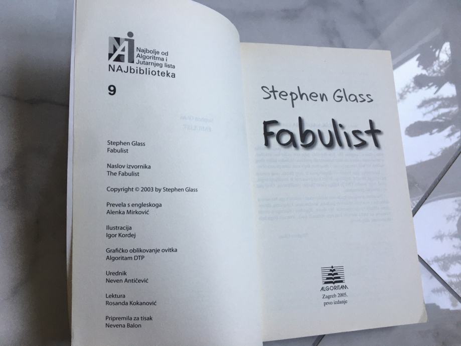 Stephen Glass. FABULIST