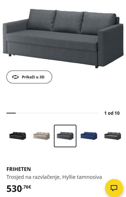 Trosjed ikea tamnosivi