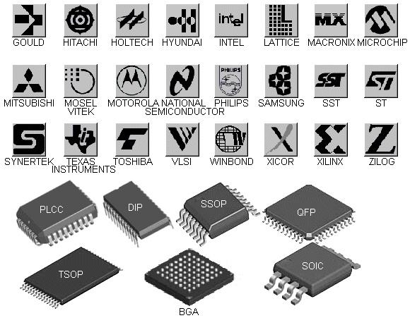 EEPROM / flash chip 24Cxx, 25Cxx, 29Cxx, 93Cxx SOIC, DIP, PLCC