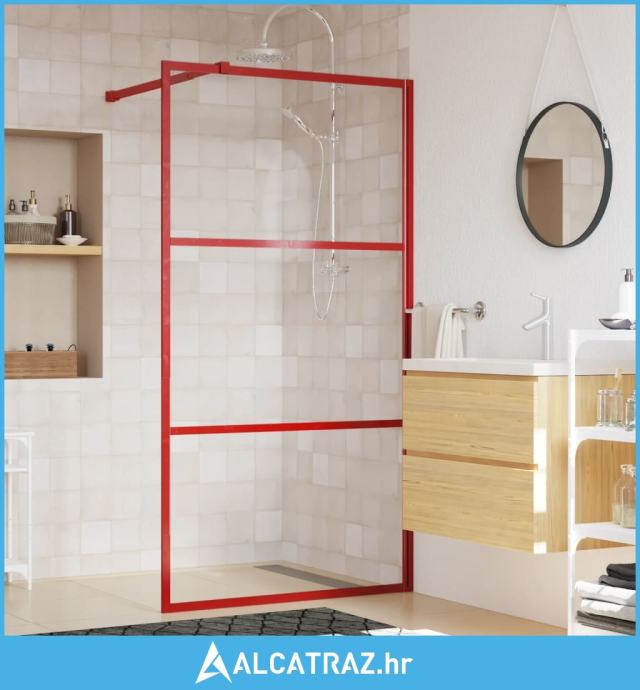 Stijenka za walk-in tuš sa staklom ESG crvena 115 x 195 cm - NOVO