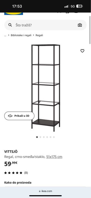 Vittsjo regal IKEA NOVO ZAPAKIRANO