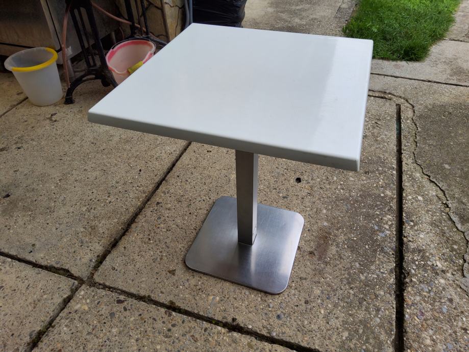 Vrhunski vercalit stolovi 60x60 cm na inox postolju 20 kom