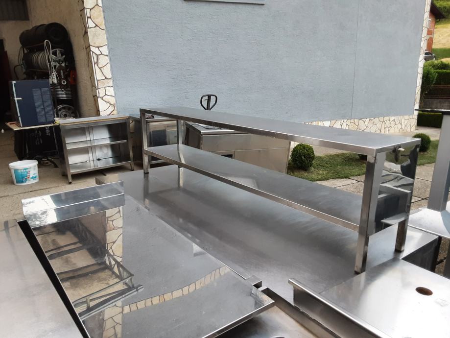 Inox polica  ( nadstol ) za izdavanje hrane 200x40x50