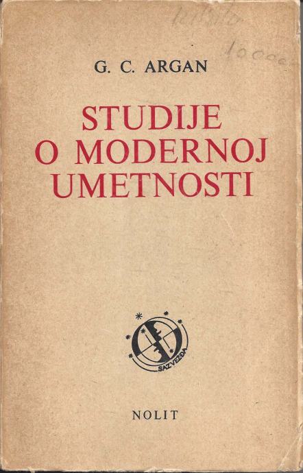 G.C.Argan, Studije o modernoj umetnosti