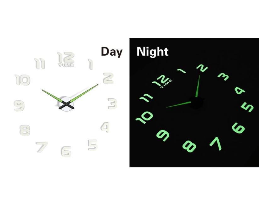 3D fluorescentni zidni sat 130cm 12 brojeva