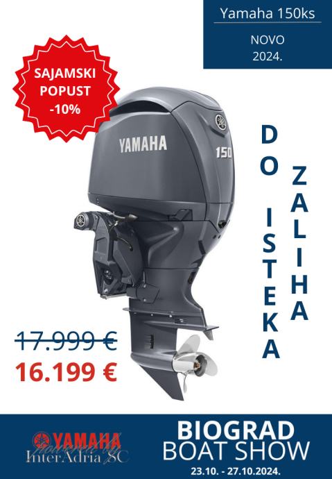 Vanbrodski motor YAMAHA 150 KS -AKCIJSKA CIJENA- Biograd Boat Show