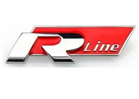 VW R line metalna oznaka, logo, napljepnica,emblem --R line--Crvena--