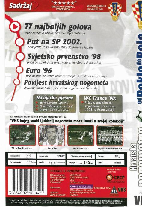 Original vhs kaseta, Hrvatska nogometna reprezentacija 1990 - 2002