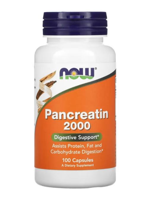 Pankreatin (Pancreatin) 2000, 100 Kapsula (NOW Foods)