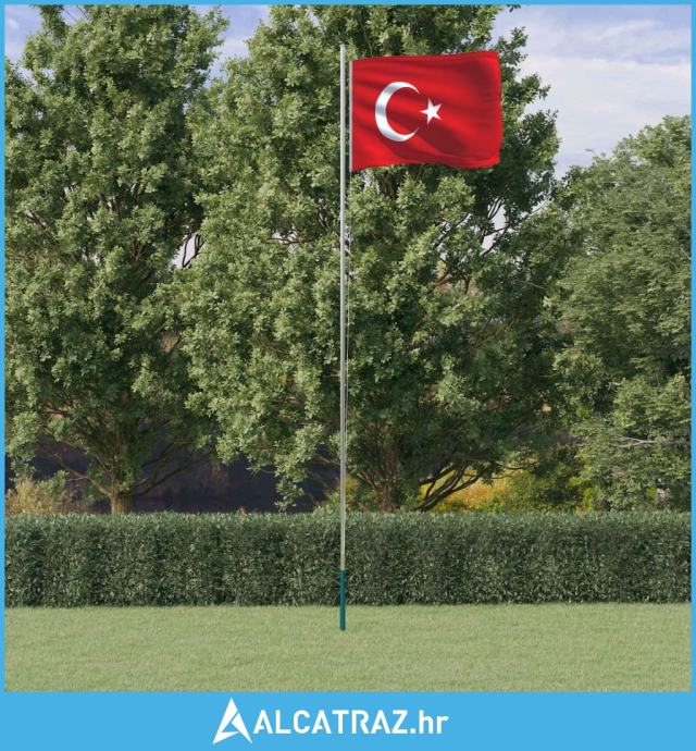 Turska zastava i jarbol 6,23 m aluminijski - NOVO
