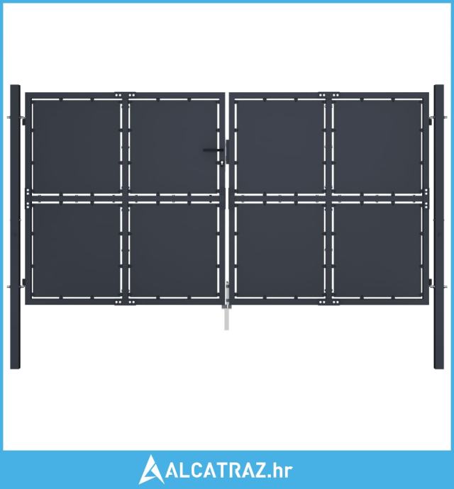 Vrtna vrata čelična 300 x 150 cm antracit - NOVO