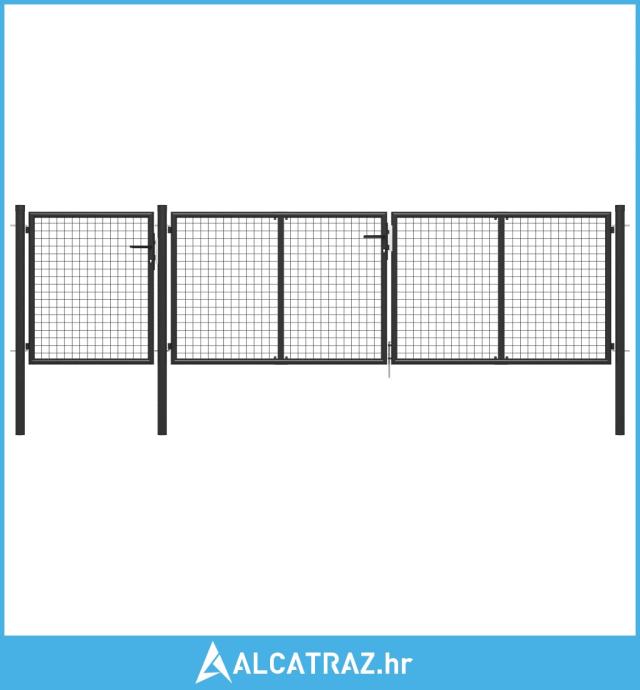 Vrtna vrata čelična 400 x 100 cm antracit - NOVO