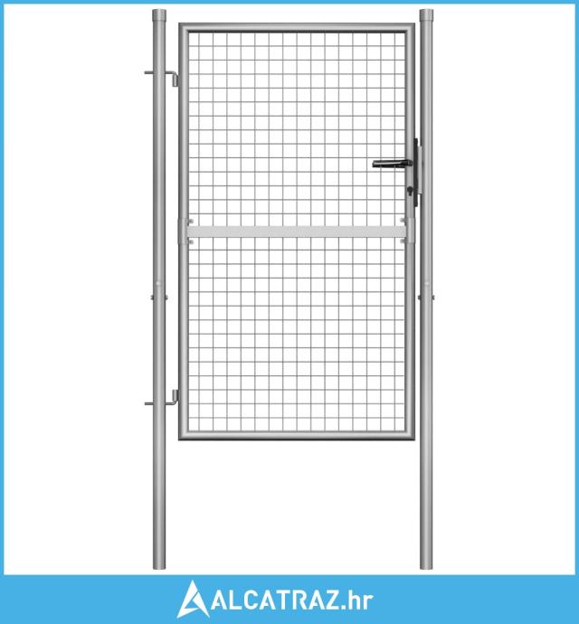 Vrtna vrata od pocinčanog čelika 105 x 175 cm srebrna - NOVO