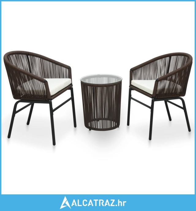 Dijelni Bistro Set Od Pvc Ratana S Jastucima Sme I Novo